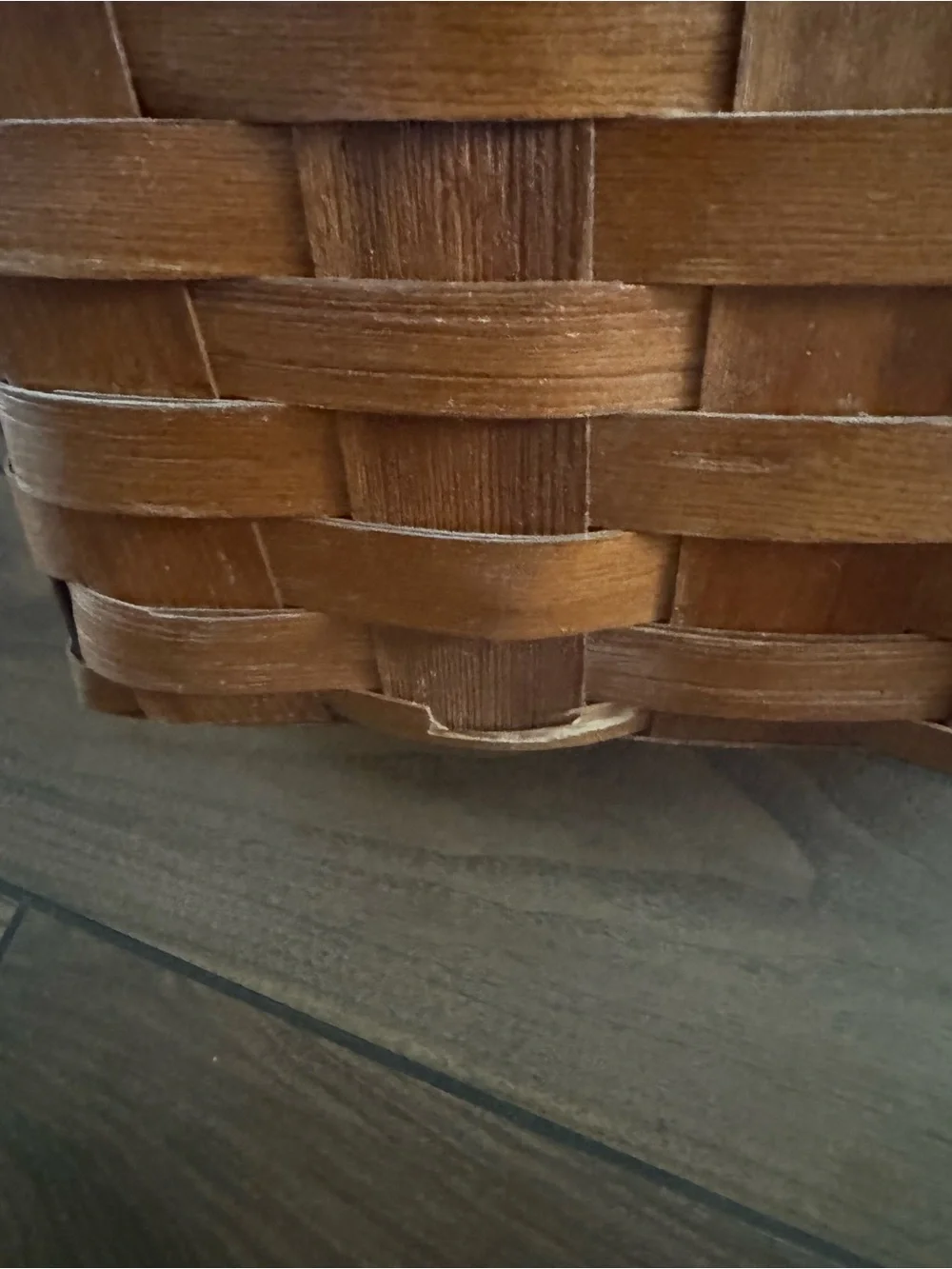 Mid Century Basketville woven oak Picnic Basket With Sliding Lid Doors brown